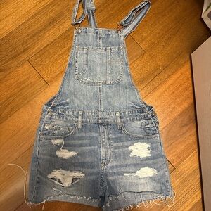 American Eagle Outfitters Blue Denim Overalls